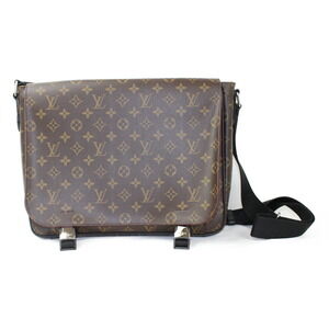 LOUIS VUITTON Clarence Monogram Macassar Shoulder Bag Black Brown